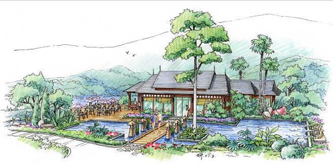 溫泉度假區(qū)旅游規(guī)劃手繪圖