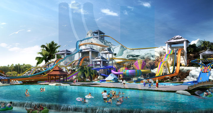 海花島水上樂園雪山滑道區(qū)效果圖