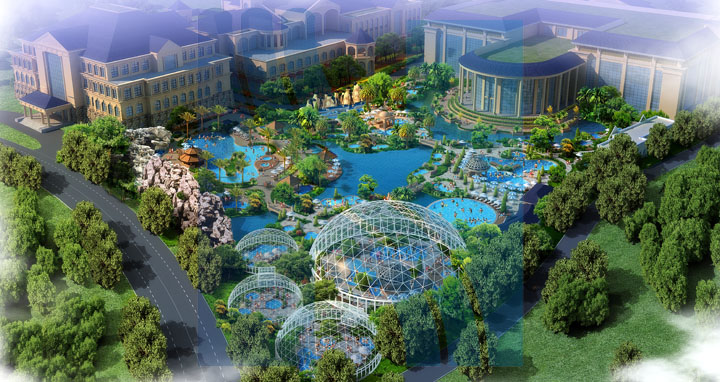 啟東海上威尼斯溫泉中心規劃效果圖