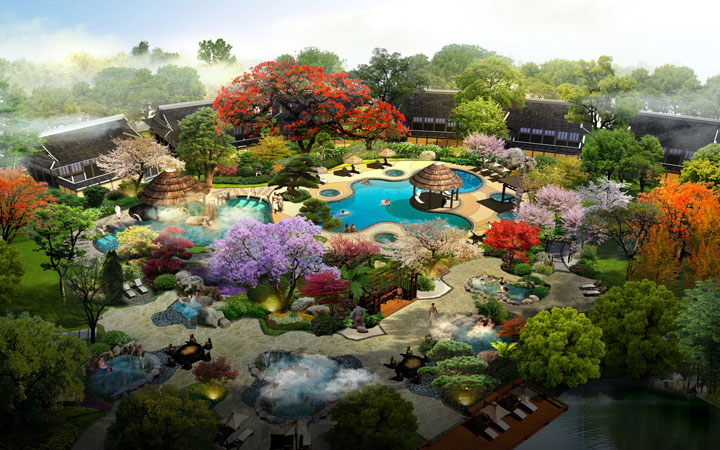 日本風格溫泉項目設計